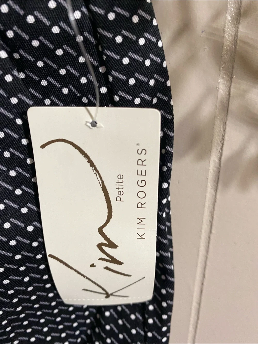 Kim Rogers Navy Micro‑Pattern Stretch Dress Pants